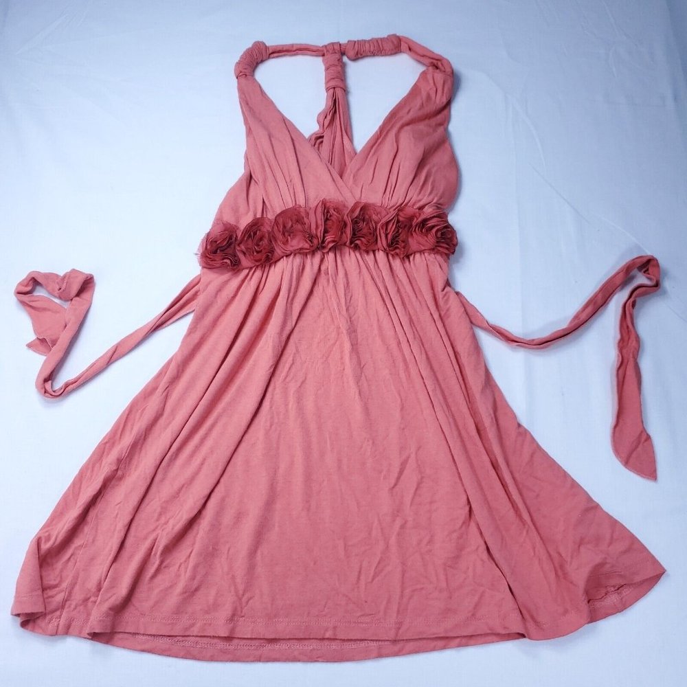 Nine West Tank Top Womens Size M Coral Salmon Flower Roses Sleeveless